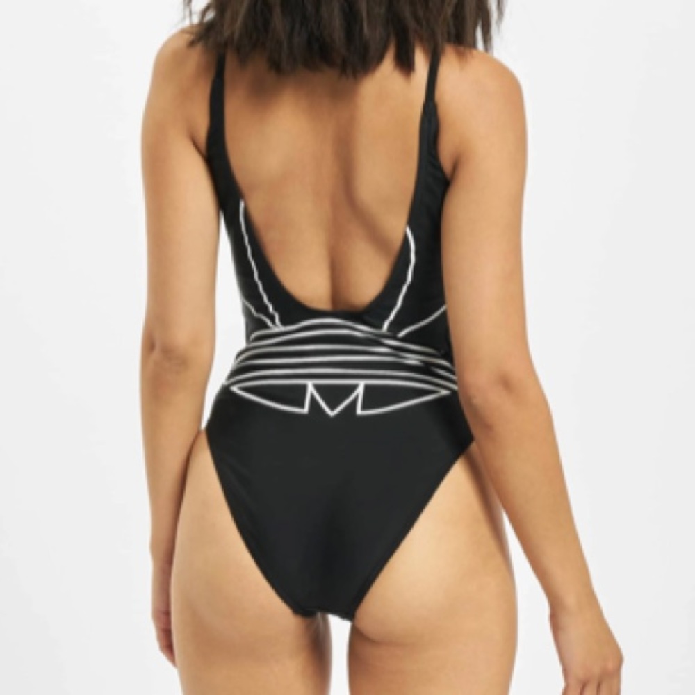 NEW ADIDAS Originals Large Logo Black Swimsuit | S